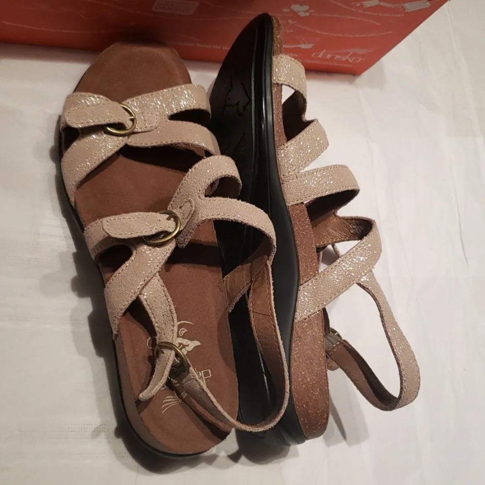 DANSKO Strappy Slingback Comfort Footbed Sandal Leather NEW Womens 41